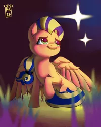 Size: 2000x2500 | Tagged: safe, artist:howshouldikno, derpibooru import, oc, oc:ukraine, ponified, pegasus, pony, current events, female, image, jpeg, nation ponies, solo, stars, teary eyes, ukraine