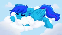 Size: 3840x2160 | Tagged: safe, artist:ev04ka, artist:ev04kaa, derpibooru import, oc, unofficial characters only, pegasus, pony, cloud, commission, eyes closed, female, image, mare, png, rcf community, sleeping, solo, solo female