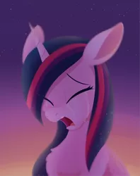 Size: 1778x2247 | Tagged: safe, artist:dusthiel, derpibooru import, twilight sparkle, twilight sparkle (alicorn), alicorn, pony, atg 2022, crying, eyes closed, image, newbie artist training grounds, open mouth, png, solo