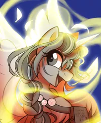 Size: 3149x3858 | Tagged: safe, artist:inspiredpixels, derpibooru import, sunny starscout, alicorn, pony, my little pony: a new generation, bust, g5, image, magic, png, portrait, race swap, solo, sunnycorn
