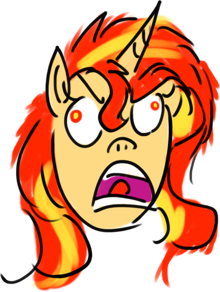 Size: 959x1270 | Tagged: safe, artist:horsesplease, derpibooru import, sunset shimmer, unicorn, angry, derp, image, meme, png, rage comic, rage face, rage guy, screaming, simple background, transparent background