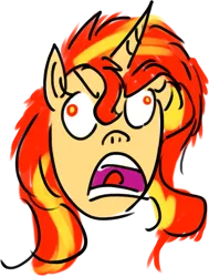 Size: 959x1270 | Tagged: safe, artist:horsesplease, derpibooru import, sunset shimmer, unicorn, angry, derp, image, meme, png, rage comic, rage face, rage guy, screaming, simple background, transparent background