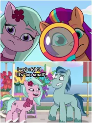 Size: 1500x1999 | Tagged: suggestive, derpibooru import, edit, edited screencap, screencap, sunny starscout, earth pony, pony, my little pony: tell your tale, spoiler:g5, spoiler:my little pony: tell your tale, spoiler:tyts01e13, spoiler:tyts01e16, dahlia, dumpster diving, g5, image, implied penis, jpeg, neighfever, rufus (character)