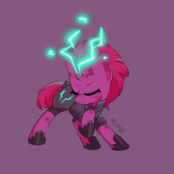 Size: 2048x2048 | Tagged: safe, artist:sunny berry, derpibooru import, tempest shadow, pony, my little pony: the movie, animated, blinking, eyes closed, female, filly, filly tempest shadow, gif, image, smiling, younger