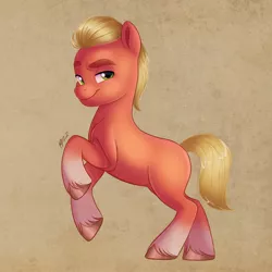 Size: 3189x3189 | Tagged: safe, artist:artharuhi, derpibooru import, sprout cloverleaf, earth pony, pony, g5, image, jpeg, looking at you, smiling, smiling at you, smug, solo