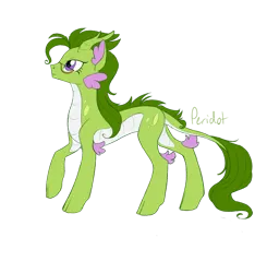 Size: 1447x1479 | Tagged: safe, artist:alicemaple, derpibooru import, edit, oc, oc:peridot (alicemaple), unofficial characters only, dracony, hybrid, pony, cloven hooves, cropped, female, glasses, horns, image, interspecies offspring, mare, offspring, parent:rarity, parent:spike, parents:sparity, png, simple background, transparent background
