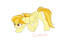 Size: 1236x818 | Tagged: safe, artist:alicemaple, derpibooru import, edit, oc, oc:coralburst, unofficial characters only, pegasus, pony, cropped, female, image, mare, offspring, parent:braeburn, parent:lightning dust, parents:braedust, png, simple background, solo, transparent background