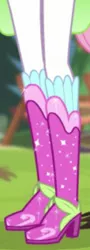 Size: 350x968 | Tagged: safe, derpibooru import, screencap, fluttershy, equestria girls, boots, clothes, crystal guardian, high heel boots, image, jpeg, legs, pictures of legs, shoes, solo