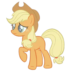 Size: 1280x1339 | Tagged: safe, artist:benpictures1, derpibooru import, applejack, earth pony, pony, twilight's kingdom, applejack's hat, clothes, cowboy hat, cute, drained, female, hat, image, inkscape, jackabetes, mare, missing cutie mark, png, sad, simple background, solo, transparent background, vector