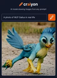 Size: 1162x1591 | Tagged: safe, craiyon, dall·e mini, derpibooru import, machine learning generated, gallus, gryphon, artificial intelligence, grass, image, irl, photo, png, realistic, solo