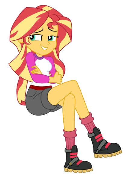 Size: 2015x2625 | Tagged: safe, artist:gmaplay, derpibooru import, sunset shimmer, equestria girls, camp everfree outfits, cute, image, png, shimmerbetes, simple background, solo, transparent background