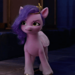 Size: 600x600 | Tagged: safe, derpibooru import, screencap, pipp petals, pegasus, pony, my little pony: a new generation, animated, cropped, ear twitch, female, g5, gif, i watch it for the ears, image, mare, messy mane, solo