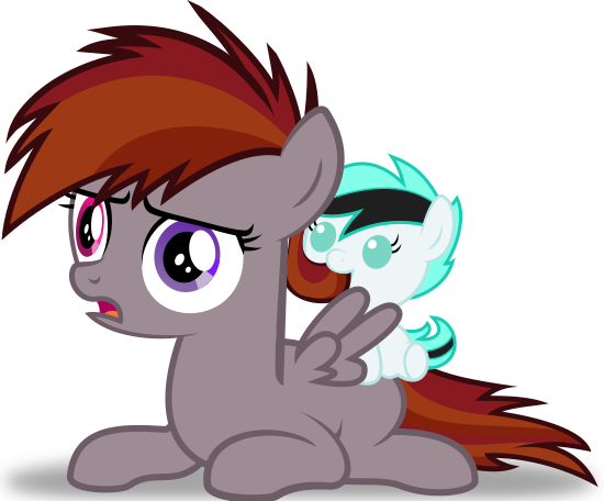 Size: 550x456 | Tagged: safe, artist:beavernator, derpibooru import, edit, editor:fauli1221, vector edit, oc, oc:funny jo, oc:light jet, unofficial characters only, pegasus, pony, .svg available, absurd resolution, baby, baby pony, cute, duo, eating, female, filly, foal, heterochromia, image, lying down, nom, on back, open mouth, pegasus oc, png, ponytail, prone, shadow, simple background, spread wings, tail, time paradox, transparent background, two toned mane, two toned tail, unamused, vector, wat, wings, younger