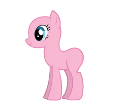 Size: 2800x2500 | Tagged: safe, artist:annesbouquetofflowers53, derpibooru import, official, earth pony, pony, bald, base, blue eyes, female, full body, g4, hooves, image, mare, pink coat, png, simple background, smiling, solo, standing, transparent background