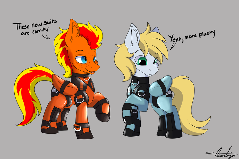 Size: 3000x2000 | Tagged: suggestive, artist:aurorafang, derpibooru import, oc, oc:cutting chipset, oc:fireheart(fire), hybrid, pegasus, bondage, clothes, donut steel, fireheart76's latex suit design, gloves, image, latex, latex boots, latex gloves, latex suit, pegabat, png, rubber