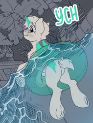 Size: 689x905 | Tagged: safe, artist:shini951, derpibooru import, pony, commission, image, inner tube, png, solo, swimming, swimming pool, ych sketch, your character here