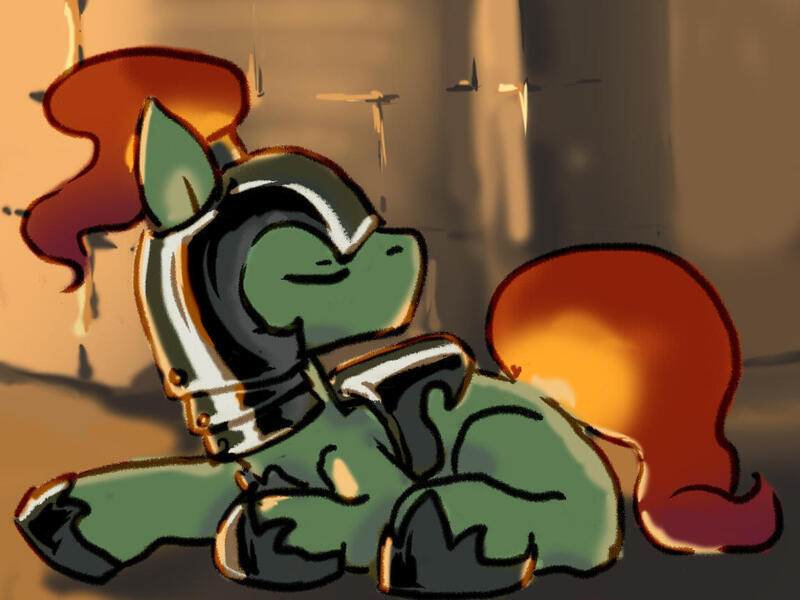 Size: 1152x864 | Tagged: safe, artist:garaganzya, derpibooru import, oc, oc:castle heat, guard, helmet, image, jpeg, sleeping, solo