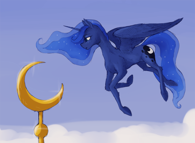 Size: 1500x1098 | Tagged: safe, artist:madhotaru, derpibooru import, princess luna, alicorn, image, png, solo