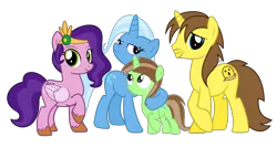 Size: 2016x1080 | Tagged: safe, artist:grapefruit-face, derpibooru import, pipp petals, trixie, oc, oc:grapefruit face, oc:limey lulamoon, pony, unicorn, base used, canon x oc, female, g5, grapepipixie, grapexie, image, looking at you, male, offspring, parent:oc:grapefruit face, parent:trixie, parents:canon x oc, parents:grapexie, png, shipping, show accurate, simple background, straight, transparent background