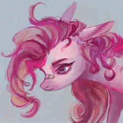 Size: 1000x1000 | Tagged: safe, artist:weird--fish, derpibooru import, pinkie pie, earth pony, pony, bandaid, bandaid on nose, bust, image, png, portrait, solo