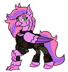 Size: 921x974 | Tagged: safe, artist:hiddenfaithy, derpibooru import, oc, oc:lilac, unofficial characters only, hippogriff, fallout equestria, armor, commission, image, png, simple background, transparent background