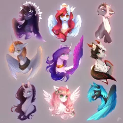 Size: 4961x4961 | Tagged: safe, artist:mian1205, derpibooru import, oc, unofficial characters only, alicorn, pegasus, pony, alicorn oc, horn, image, pegasus oc, png, wings