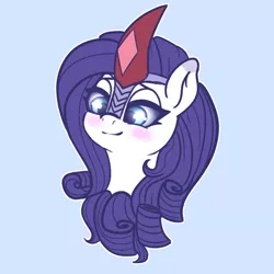 Size: 1000x1000 | Tagged: safe, artist:plaguemare, rarity, kirin, /mlp/, blue background, blushing, bust, drawthread, female, image, kirinified, png, quadrupedal, simple background, solo, species swap