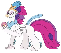 Size: 2732x2374 | Tagged: safe, artist:supahdonarudo, derpibooru import, queen novo, classical hippogriff, hippogriff, my little pony: the movie, atg 2022, determined, holding, image, looking up, newbie artist training grounds, pearl, png, queen novo's orb, simple background, transparent background