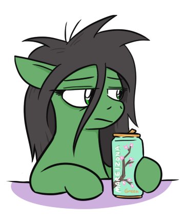 Size: 359x430 | Tagged: safe, artist:jargon scott, derpibooru import, oc, oc:anon-mare, unofficial characters only, earth pony, pony, arizona ice tea, can, drink, female, ice tea, image, jpeg, mare, simple background, solo, white background