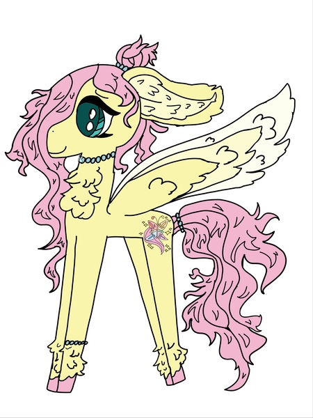 Size: 1537x2051 | Tagged: safe, artist:enperry88, derpibooru import, fluttershy, fluffy pony, pegasus, pony, season 9, the last problem, spoiler:s09, autodesk sketchbook, bun braid, butterfly cutie mark, butterfly necklace, chest fluff, cutie mark, cutie mark redesign, design, designed necklace, ear fluff, female, fluffy body, fluffy design, fluttershy eyes, g4, hoof fluff, hoof necklace, image, jewelry, jpeg, leg fluff, mare, necklace, older, older fluttershy, pegasus mare, rainbow butterfly, redesign, redesigned, redesigned fluttershy, redesigned ponies, redesigned wings, season 9 art, shagy hair, shy eyes, solo, solo female, sparkle, spread wings, unshorn fetlocks, wavy bun style, wing fluff, wings