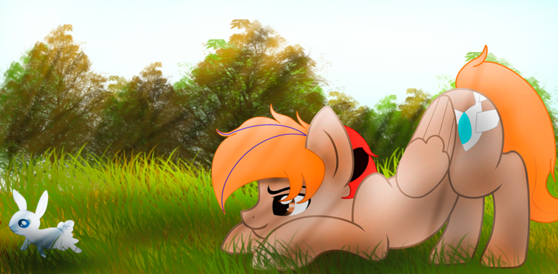 Size: 2359x1159 | Tagged: safe, artist:fededash, derpibooru import, oc, oc:fededash, unofficial characters only, pegasus, rabbit, animal, crepuscular rays, glass, image, pegasus oc, png, tree, wings