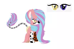 Size: 869x583 | Tagged: safe, artist:djdupstep15, derpibooru import, oc, unofficial characters only, hybrid, pony, base used, chest fluff, heterochromia, image, png, simple background, solo, white background