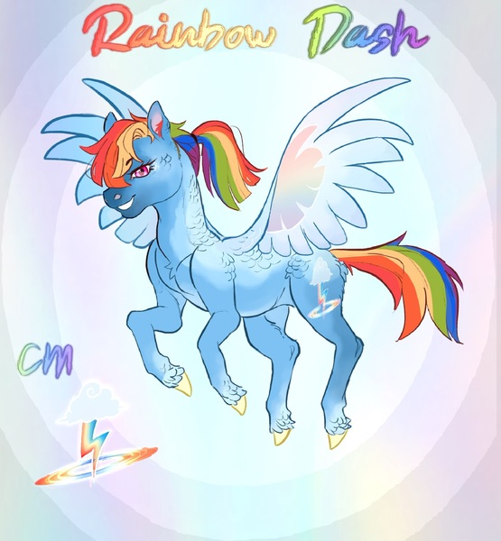 Size: 1706x1843 | Tagged: safe, alternate version, artist:jadejellie, derpibooru import, rainbow dash, pegasus, pony, alternate hairstyle, grin, image, jpeg, ponytail, redesign, smiling, solo, spread wings, twitterina design, wings