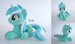 Size: 2000x1183 | Tagged: safe, artist:meplushyou, derpibooru import, lyra heartstrings, pony, image, irl, jpeg, lying down, photo, plushie, prone, solo