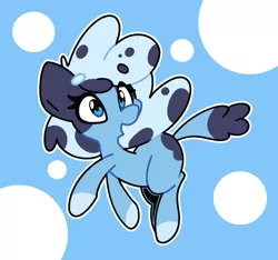 Size: 3408x3192 | Tagged: safe, artist:kindakismet, derpibooru import, ponified, earth pony, pony, blue background, bluey, circle background, image, jpeg, open mouth, simple background, solo