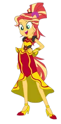 Size: 2123x4271 | Tagged: safe, artist:gmaplay, derpibooru import, sunset shimmer, dance magic, equestria girls, spoiler:eqg specials, flamenco dress, image, jewelry, png, regalia, solo