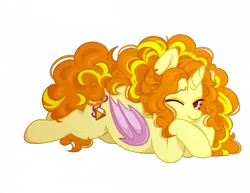 Size: 700x540 | Tagged: safe, artist:snejnya, derpibooru import, adagio dazzle, ponified, pony, commissioner:iv's, female, horn, image, one eye closed, png, solo, vector, wink