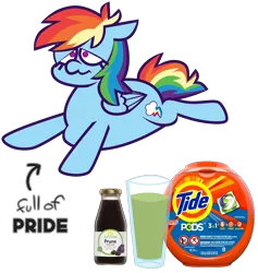 Size: 4656x4904 | Tagged: safe, artist:threetwotwo32232, derpibooru import, pegasus, pony, image, meme, png, prune juice, simple background, solo, tide pods, transparent background