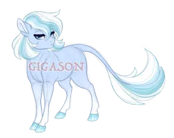 Size: 2900x2300 | Tagged: safe, artist:gigason, derpibooru import, oc, oc:north pole, earth pony, pony, female, image, mare, obtrusive watermark, offspring, parent:double diamond, parent:trixie, png, simple background, solo, transparent background, watermark