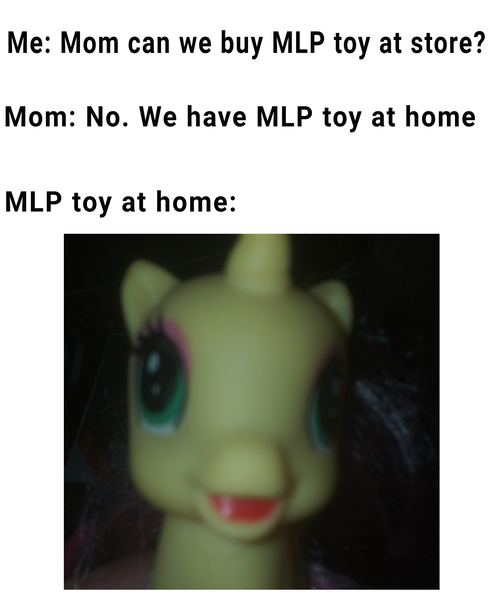 Size: 1330x1635 | Tagged: safe, derpibooru import, edit, editor:dematrix-edit, fluttershy, pony, unicorn, bootleg, exploitable meme, female, image, irl, mare, meme, nightmare fuel, photo, png, text, toy