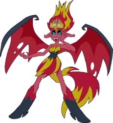 Size: 723x782 | Tagged: safe, artist:pascalmulokozi2, derpibooru import, edit, edited screencap, screencap, sunset shimmer, demon, human, equestria girls, equestria girls (movie), background removed, bare shoulders, big crown thingy, demon wings, element of magic, evil laugh, female, hand on face, image, jewelry, laughing, open mouth, open smile, png, regalia, simple background, sleeveless, smiling, solo, strapless, sunset satan, transparent background, wings