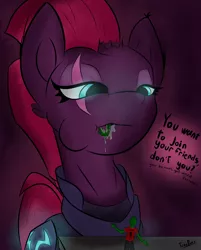 Size: 2480x3092 | Tagged: suggestive, artist:teropone, derpibooru import, fizzlepop berrytwist, tempest shadow, oc, oc:anon, pony, cheek bulge, chewing, drool, eating, female, fetish, giantess, human prey, image, in mouth, macro, macro/micro, mare, mare pred, png, pony pred, tempred, vore, willing vore