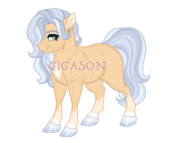 Size: 2900x2300 | Tagged: safe, artist:gigason, derpibooru import, oc, oc:gold mine, earth pony, pony, female, image, mare, obtrusive watermark, offspring, parent:doctor caballeron, parent:trixie, png, simple background, solo, transparent background, watermark