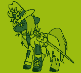 Size: 160x144 | Tagged: safe, artist:brainiac, derpibooru import, oc, oc:minty shine, earth pony, pony, animated, fallout equestria:all things unequal (pathfinder), fallout equestria:all things unequal sprites (set), female, gif, image, inquisitor, mare, pixel art, solo, true res pixel art