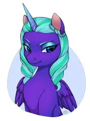 Size: 1984x2646 | Tagged: safe, artist:megabait, derpibooru import, opaline, unnamed character, unnamed pony, alicorn, pony, my little pony: a new generation, my little pony: make your mark, spoiler:g5, spoiler:my little pony: make your mark, eyebrows, eyeshadow, female, g5, gradient horn, horn, image, looking at you, makeup, mare, png, shading, shadow, simple background, smiling, smirk, solo, transparent background, wings