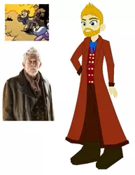 Size: 521x676 | Tagged: safe, artist:robertsonskywa1, derpibooru import, idw, doctor whooves, time turner, earth pony, equestria girls, spoiler:comic, spoiler:comic16, counterparts, doctor who, image, john hurt, jpeg, photo, pony to human, simple background, solo, war doctor, white background