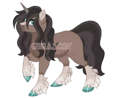 Size: 2900x2300 | Tagged: safe, artist:gigason, derpibooru import, oc, oc:turquoise, pony, unicorn, female, image, mare, obtrusive watermark, offspring, parent:doctor caballeron, parent:rare find, png, simple background, solo, transparent background, watermark