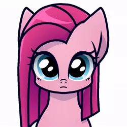 Size: 768x768 | Tagged: safe, artist:namaenonaipony, derpibooru import, pinkie pie, earth pony, pony, bust, female, frown, image, jpeg, looking at you, mare, pinkamena diane pie, portrait, simple background, solo, white background