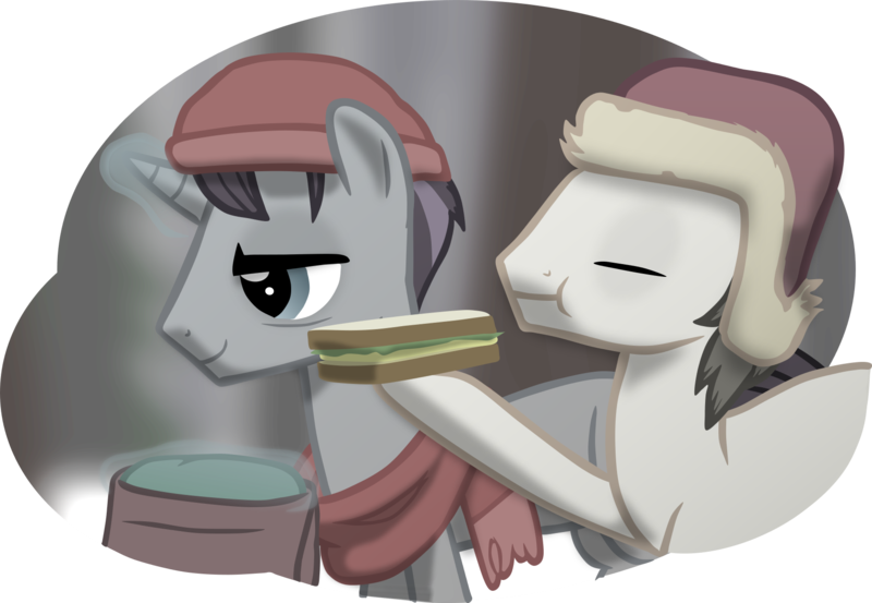 Size: 1710x1183 | Tagged: safe, artist:equestriaexploration, derpibooru import, fortune favors, starry skies, pony, atg 2022, food, image, newbie artist training grounds, png, sandwich