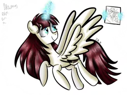 Size: 2048x1536 | Tagged: safe, artist:lauren faust, artist:technoponywardrobe, derpibooru import, oc, oc:fausticorn, alicorn, pony, female, flying, image, large wings, lighting, magic, magic aura, mare, outline, paper, png, red mane, shading, simple background, sketch, solo, solo female, transparent background, white outline, wings